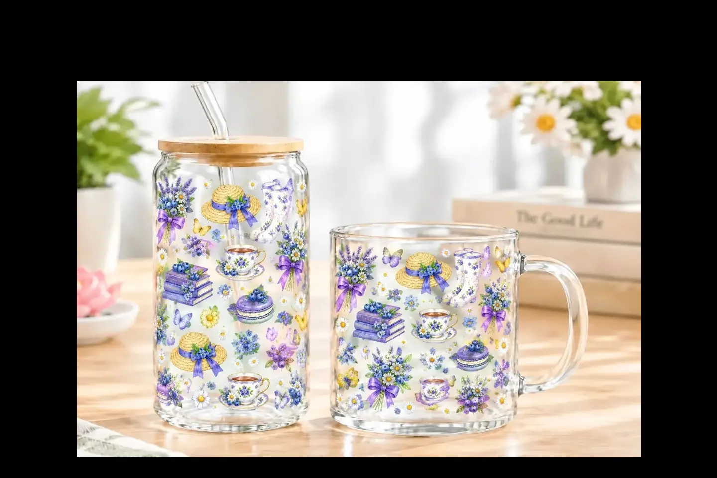 برچسب روبون طرح کتاب و گل